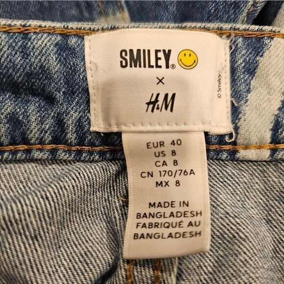 H&M x SMILEY High Waisted Baggy Jeans - Size 8 - Picture 11 of 11